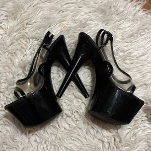 Black and clear stilletos